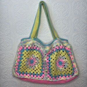 Multicolor Crochet Tote Bag